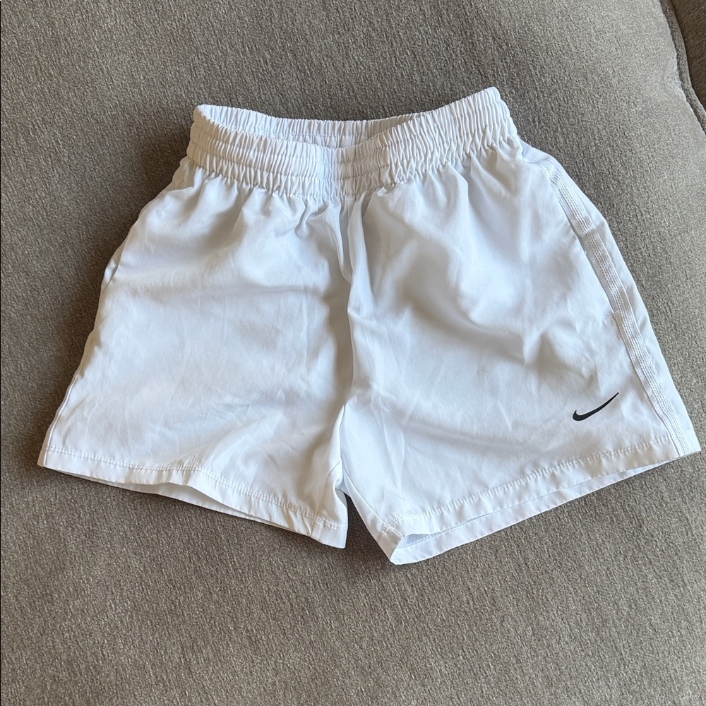 Nike White Sports Shorts Youth Small